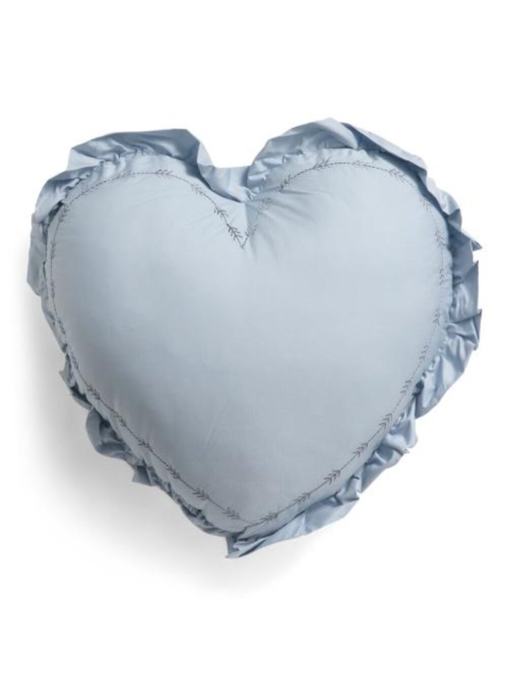 SHABBY CHIC 19x20 Sateen Ruffle Heart‎ Pillow in Skyway NWT